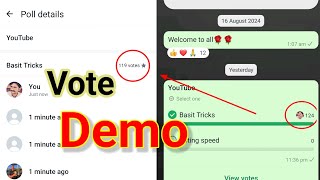 Whatsapp Poll Vote  How to Increase Whatsapp Vote 2024  Whastaap Par Vote Kaisy Badhye [upl. by Colligan]