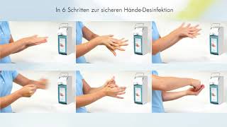 Hände richtig desinfizieren Hygienische Händedesinfektion in 6 Schritten [upl. by Airahs]