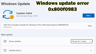 How to fix Windows update error 0x800f0983 in windows 11 [upl. by Yra416]