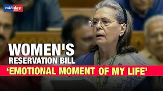 Womens Reservation Bill Sonia Gandhi Opens Up Discussion On The Bill [upl. by Ely243]