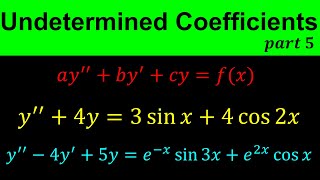 Undetermined Coefficients method  Solving Nonhomogeneous second Order Differential Equationspart6 [upl. by Notsuh]