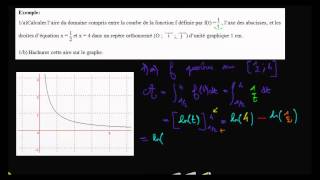 Calcul de laire dun domaine pour ft  1t entre x  12 et x  4 [upl. by Freeman158]