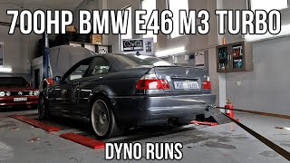 700hp BMW E46 M3 Turbo  Dyno Runs [upl. by Hselin429]