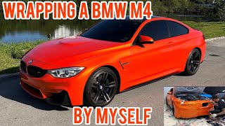 How to wrap a bmw m4  gloss metal electric sunset [upl. by Dovev]