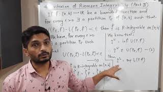 Riemann Integration  Lecture 19  Criterion of Riemann Integrability  Part II [upl. by Avaria]