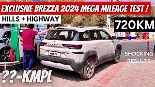 New Maruti Brezza Highway Mileage Test Petrol 2024 Tank To Tank  Brezza Automatic  brezza zxi 2024 [upl. by Itch839]