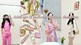 vlog 🤍 work days skincare makeup amp hair routine spa day shopping 🛍 week in my life✨philippines [upl. by Sidwohl]