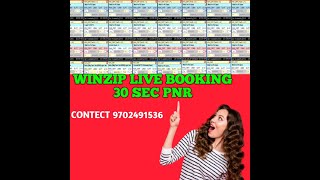 WINZIP TATKAL SOFTWARE LIVE BOOKING 30 SCE PNR FAST PNR KE LIYE JOIN NOW [upl. by Aivatnuhs813]