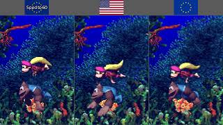 DKC3 PAL vs US  Part 5 Underwater Movement [upl. by Yila943]