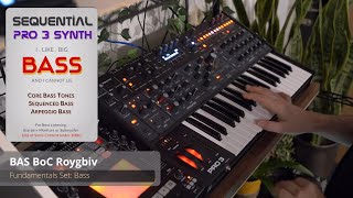 Sequential Pro 3 Synth  Bass Sound Demo [upl. by Nayrda]