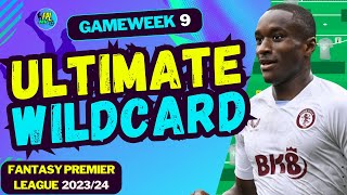 FPL GW9 BEST WILDCARD TEAM  FANTASY PREMIER LEAGUE 202324 TIPS [upl. by Tarsuss]