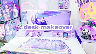 Aesthetic Desk Makeover Apple mac studio skins  Purple Cute apple desk setup 2023 [upl. by Elletsyrk401]