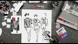 Karl Lagerfeld se dessine sur Arte dans un doc de Loïc Prigent Extrait [upl. by Steffie903]