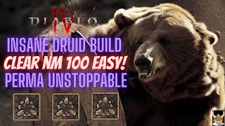 Diablo 4 Best Druid Build in the Game CLEAR Nightmare Dungeon 100 EASY Unstoppable Dynamite Druid [upl. by Ori538]