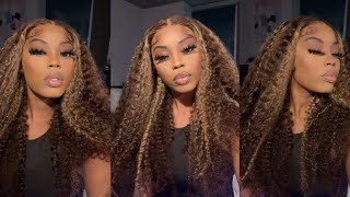 BEYONCE INSPIRED HIGHLIGHTED WIG I AM IN LOVEEE DETAILED WIG INSTALL ft Curly Me [upl. by Evelina258]