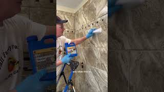 DIY How to Apply Sealant onto a Tile and Grout Shower viral bathroom diy bathroomremodel [upl. by Weitman]