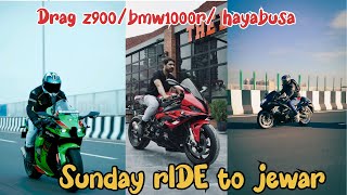 Sunday ride to jewar drag between z900zx10rbmw1000r [upl. by Ameerak]