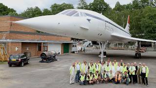 Brooklands Concorde GBBDG is turned around at Brooklands Museum [upl. by Franky]