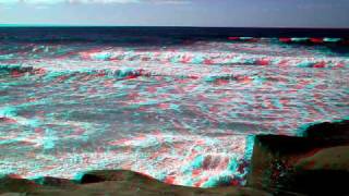 3D Anaglyph Video La Jolla San Diego Californis Beach [upl. by Rramel754]