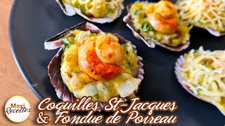 Coquilles SaintJacques et Fondue de Poireau Recette Facile et Rapide [upl. by Stacee]