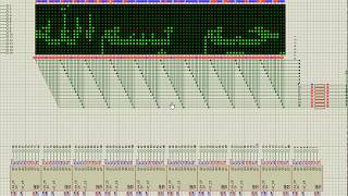 89C52 Matrix LED ARABIC 74HC595 16x64 ليد ماتريكس عربى [upl. by Saihtam]