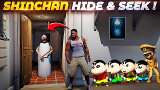 Granny Playing Hide Seek With Shinchan Pinchan Doraemon Motu Patlu amp Little Singham😱Full Fun🤣 [upl. by Aube]