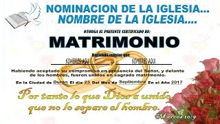 Dos Certificados de Matrimonios Iglesias Cristianas  Certificados Religiosos [upl. by Ettelohcin197]