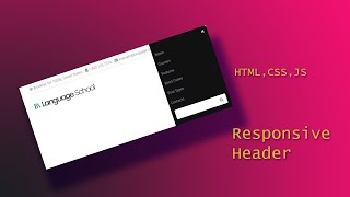 Responsive Header Tutorial HTML CSS amp JS for Beginners [upl. by Elatia]