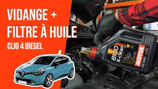 Vidange et changement du filtre à huile Clio 4 15 dCi 🛢 [upl. by Charla]