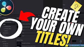If you use TITLES in Davinci Resolve you NEED to know this Saving Custom Titles to Effects Library [upl. by Aramoj]