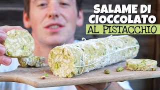 SALAME DI CIOCCOLATO AL PISTACCHIO con cioccolato bianco ricetta facile e veloce  Davide Zambelli [upl. by Kapoor36]