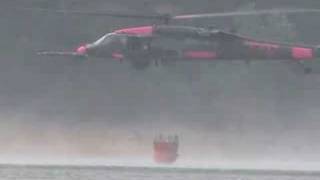 HH60 water bucket ops in Butte County Calif [upl. by Euqinahc]