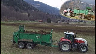 Mist streuen 2018Tebbe UniversalstreuerSteyr 6230 CVTGerhard FleischhackerAustria Farming [upl. by Bartlett]