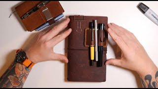 September Leather  Travellers Notebook One Month Of Usage [upl. by Riddle]