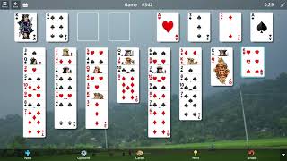 FreeCell Game 342 SOLVED Microsoft Solitaire Collection [upl. by Cirtemed514]