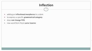 Morphology I Inflection Linguistics [upl. by Machos]