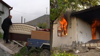 Armenians leave nothing behind as they flee disputed Aghdam district  AFP [upl. by Ahsit111]