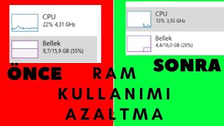 RAM KULLANIMINI DÜŞÜRME  Windows Ram Kullanımı Azaltma [upl. by Blank]