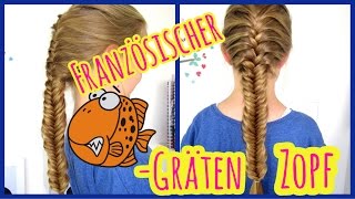 💗französischer Fischgrätenzopf💗Flechten Basics💗Frisur für Mädchen [upl. by Charry]