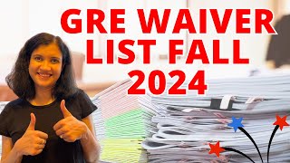 US Universities that do NOT need GRE for Fall 2024 [upl. by Luapnhoj]