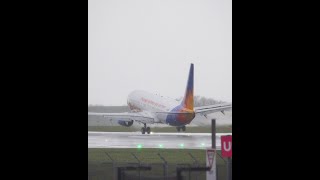 Hard Landing Storm Eunice  Manchester Airport shorts [upl. by Lalad]