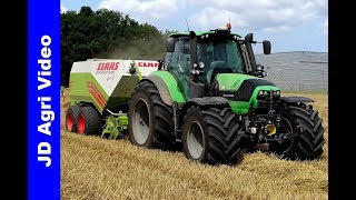 Straw Baling 2019  DeutzFahr 6190 TTV  Stro persen  Chardon Zeewolde  Stroh Pressen  Claas [upl. by Busby]