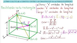 ✔️ ✔️37 VECTORES ¿SABES CALCULAR EL ÁNGULO ENTRE LAS DIAGONALES DE UN PARALELE 👉 MÍRALO [upl. by Aillicsirp83]