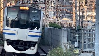 E217系ｸﾗY140編成＋ｸﾗY30編成が普通逗子行きとして武蔵小杉駅3番線に到着停車するシーン（1205S）202411121455 [upl. by Arlina]