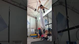 Aerial Silks Spin Drop aerial aerialist silks spin drop circus fyp [upl. by Tull]