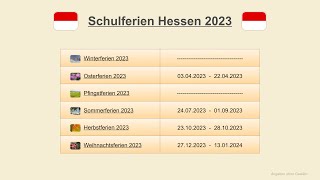 Schulferien Hessen 2023 [upl. by Halehs]