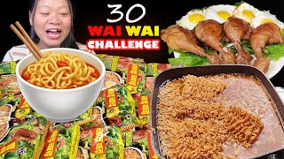 30 Wai Wai Noodles Challenge🤩With Chicken Adobo  Eating Noodles  Nepali Mukbang [upl. by Miuqaoj]