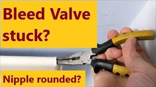 Radiator bleed valve stuck Remove without nipple key Cheap and easy fix [upl. by Dugan543]