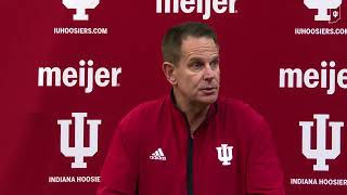 IU football coach Curt Cignetti recaps third week of fall camp [upl. by Ariuqahs]