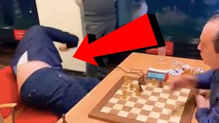 GRANDMASTER FALLS OUT OF CHAIR DURING GAME [upl. by Elisa107]